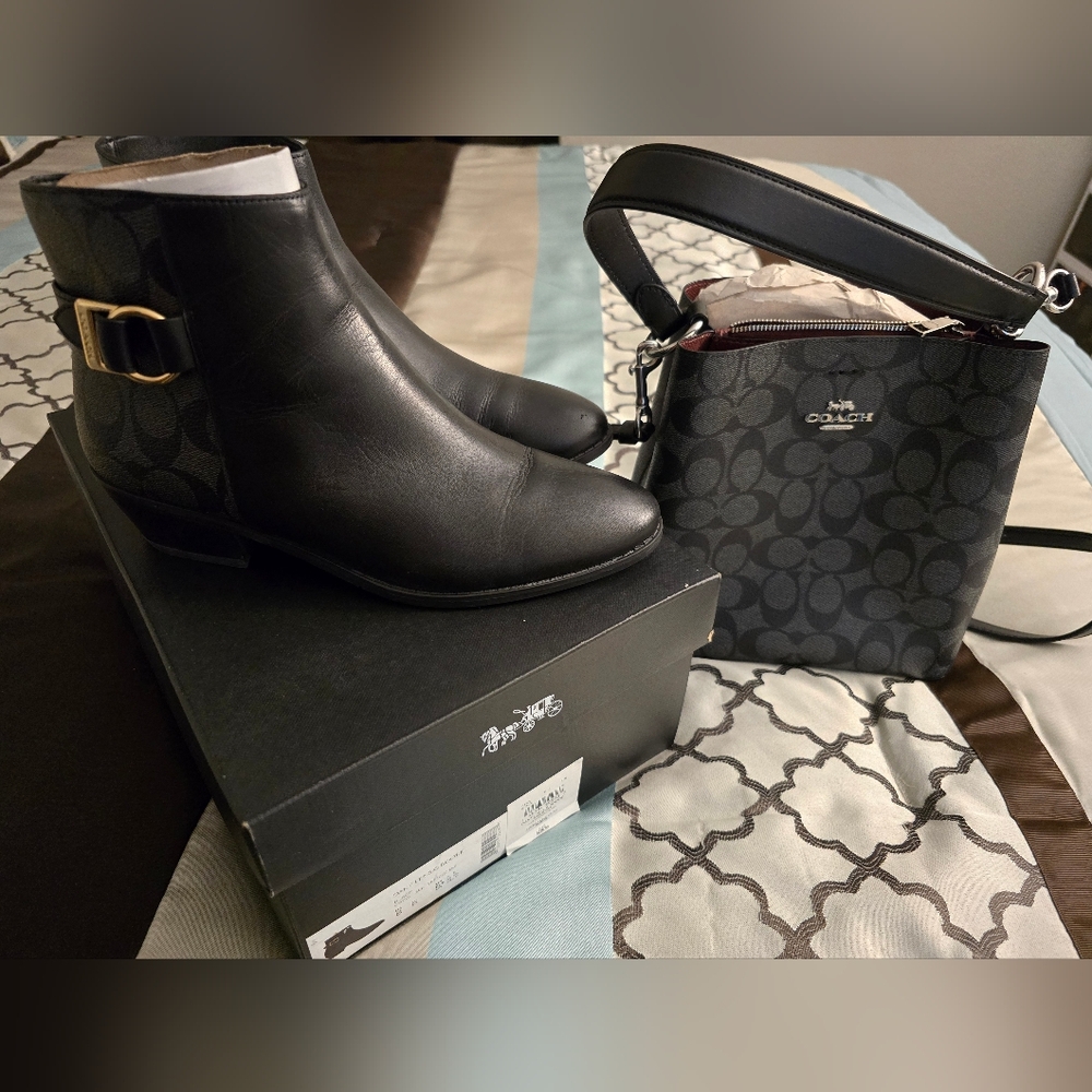 Coach Booties & Bag